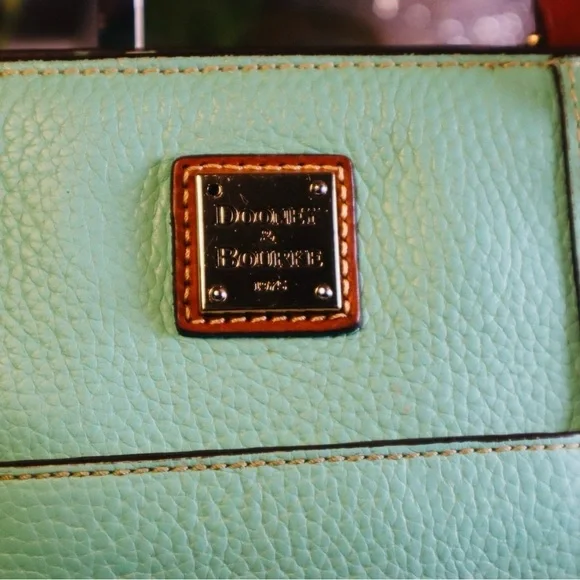 VGT Dooney & Bourke Pebble Leather Tote~Jade - Picture 2 of 8